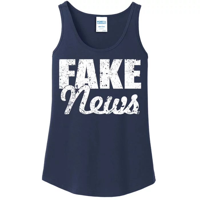 Distressed Fake News Logo Ladies Essential Tank