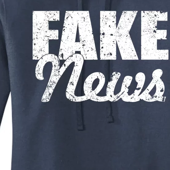 Distressed Fake News Logo Women's Pullover Hoodie