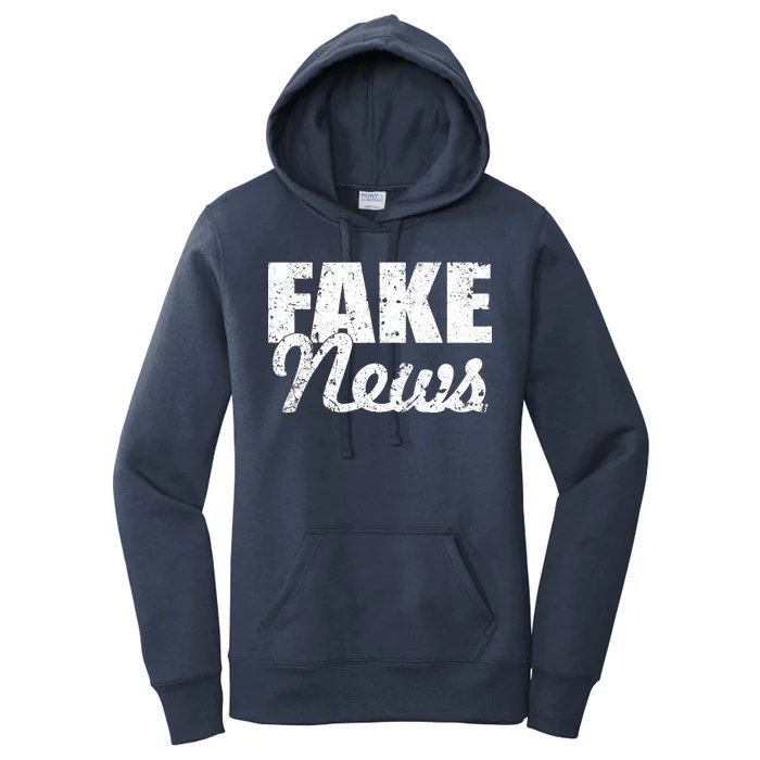 Distressed Fake News Logo Women's Pullover Hoodie