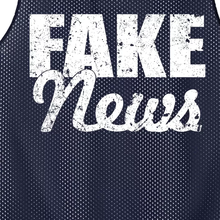 Distressed Fake News Logo Mesh Reversible Basketball Jersey Tank