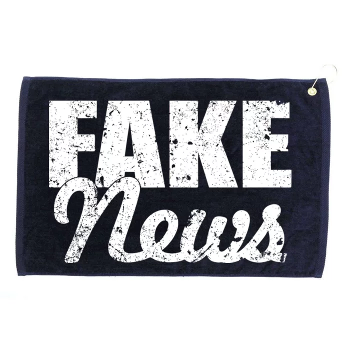 Distressed Fake News Logo Grommeted Golf Towel