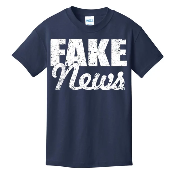 Distressed Fake News Logo Kids T-Shirt