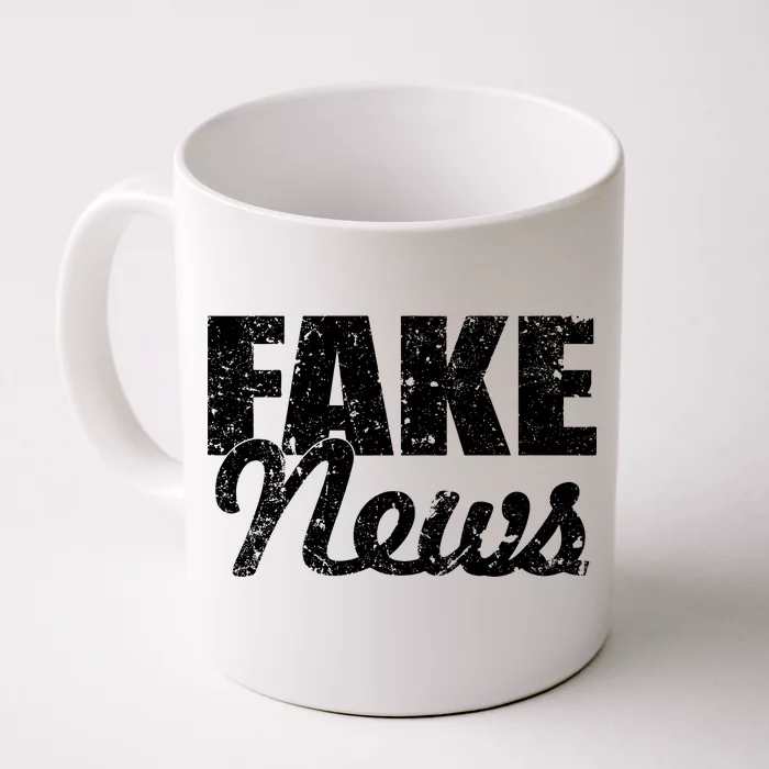 Distressed Fake News Logo Front & Back Coffee Mug