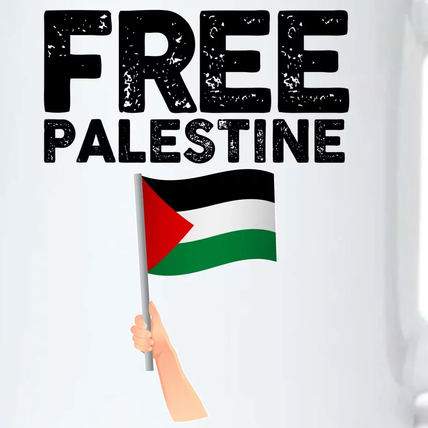 Distressed Free Palestine Waving Flag Black Color Changing Mug