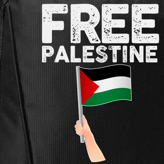 Distressed Free Palestine Waving Flag City Backpack