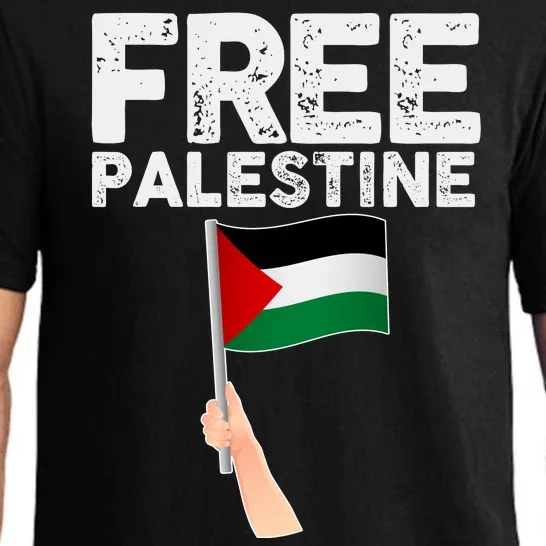 Distressed Free Palestine Waving Flag Pajama Set