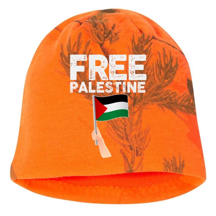 Distressed Free Palestine Waving Flag Kati - Camo Knit Beanie