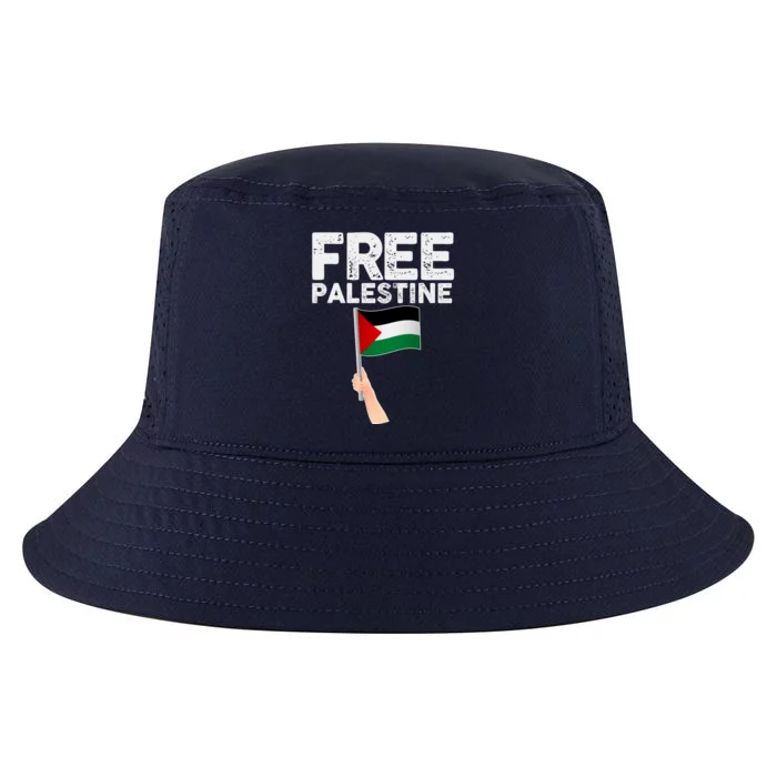 Distressed Free Palestine Waving Flag Cool Comfort Performance Bucket Hat