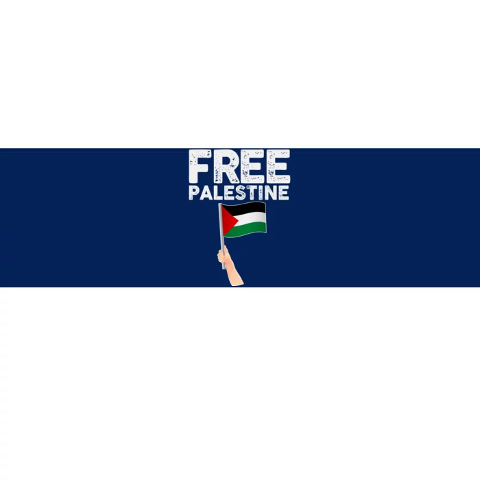 Distressed Free Palestine Waving Flag Bumper Sticker