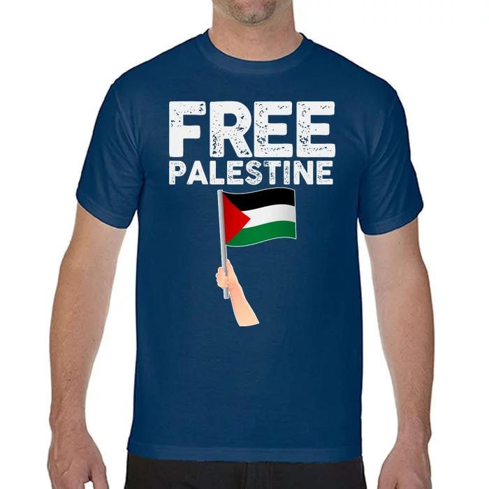 Distressed Free Palestine Waving Flag Comfort Colors T-Shirt