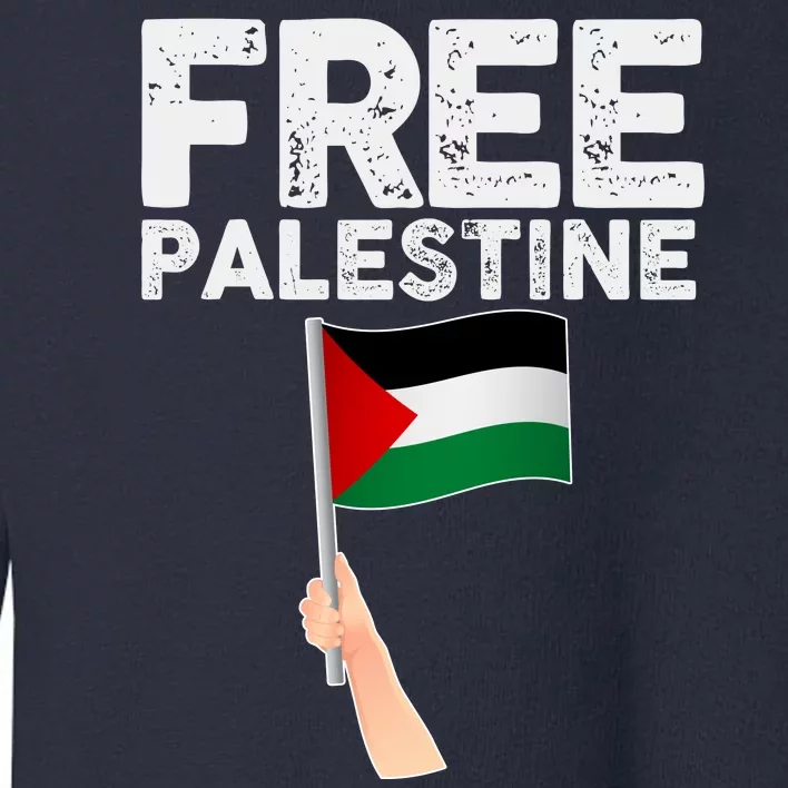 Distressed Free Palestine Waving Flag Toddler Sweatshirt