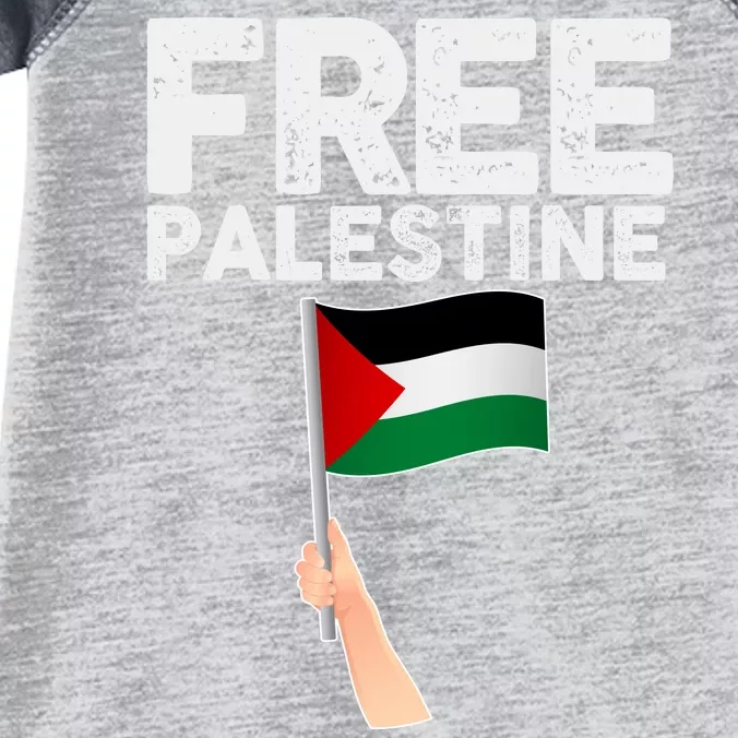 Distressed Free Palestine Waving Flag Infant Baby Jersey Bodysuit