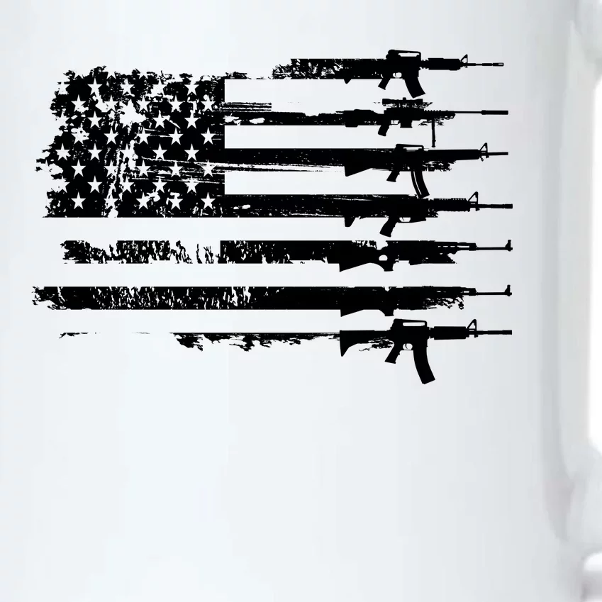 Distressed Gun Riffle US Flag Black Color Changing Mug