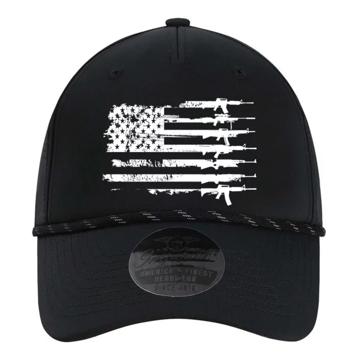 Distressed Gun Riffle US Flag Performance The Dyno Cap