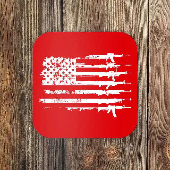 Distressed Gun Riffle US Flag Coaster