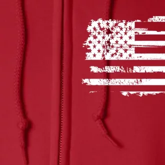 Distressed Gun Riffle US Flag Full Zip Hoodie