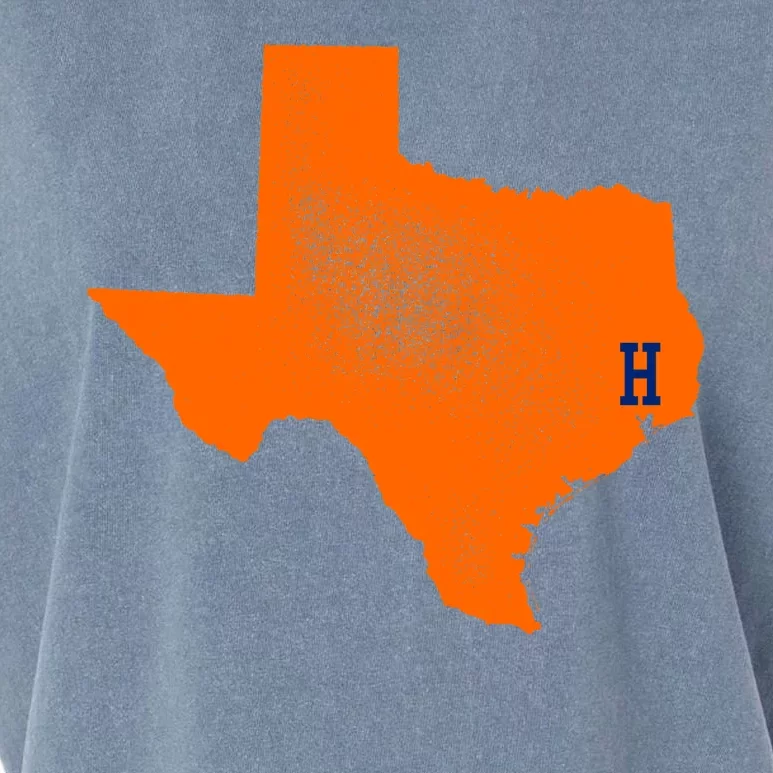 Distressed Houston Texas Baseball Fan Garment-Dyed Women's Muscle Tee