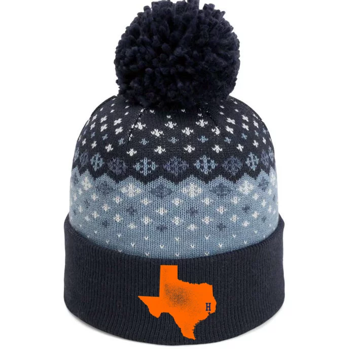 Distressed Houston Texas Baseball Fan The Baniff Cuffed Pom Beanie