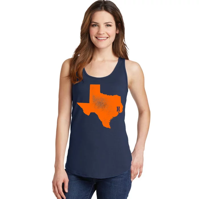 Distressed Houston Texas Baseball Fan Ladies Essential Tank