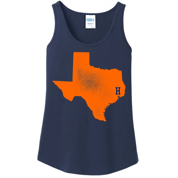 Distressed Houston Texas Baseball Fan Ladies Essential Tank