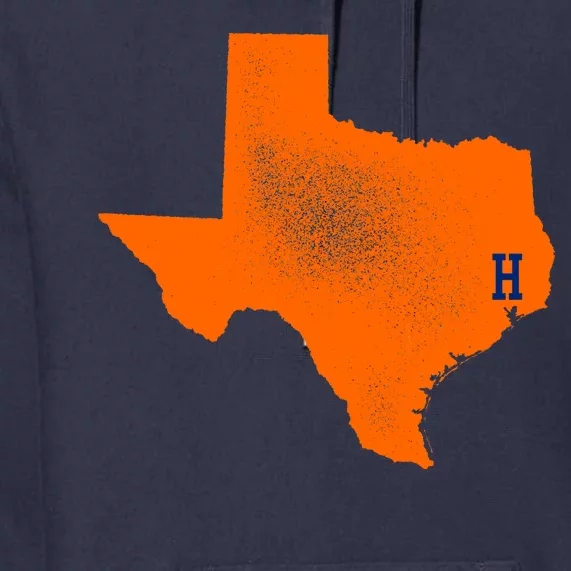 Distressed Houston Texas Baseball Fan Premium Hoodie