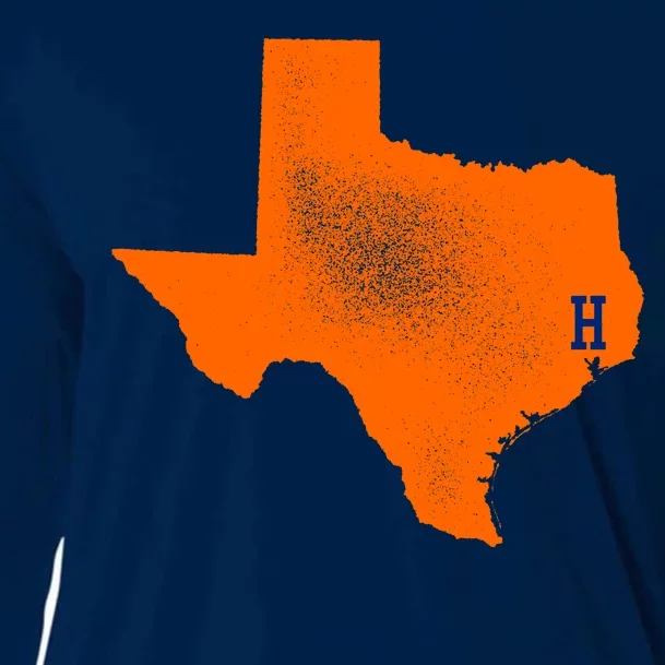 Distressed Houston Texas Baseball Fan Cooling Performance Long Sleeve Crew