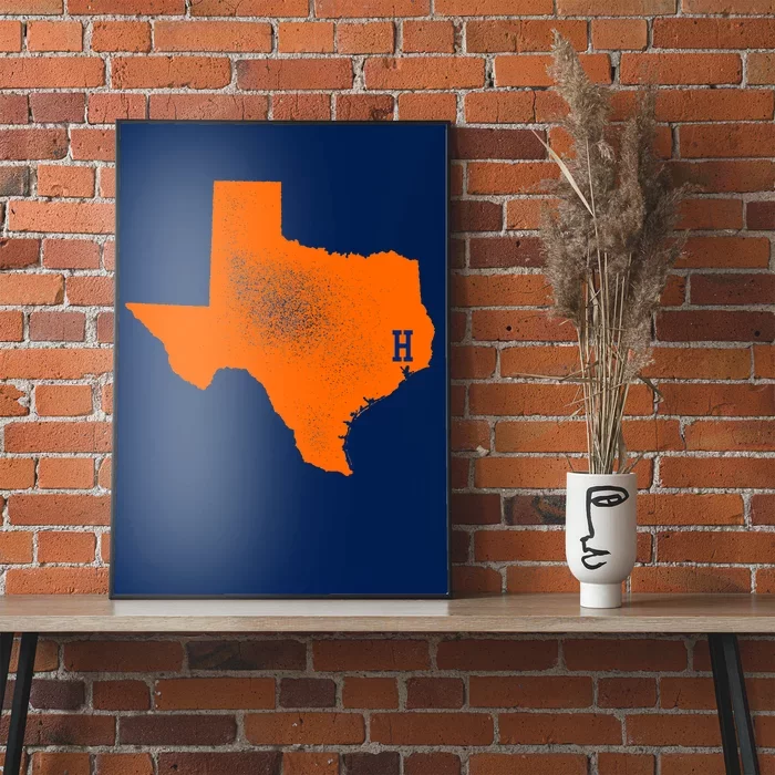 Distressed Houston Texas Baseball Fan Poster