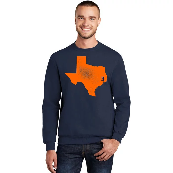 Distressed Houston Texas Baseball Fan Tall Sweatshirt