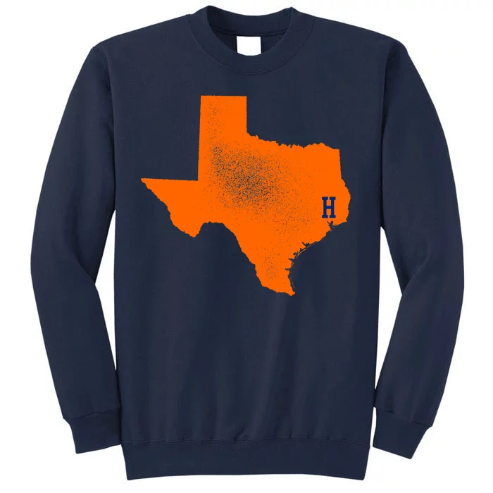 Distressed Houston Texas Baseball Fan Tall Sweatshirt