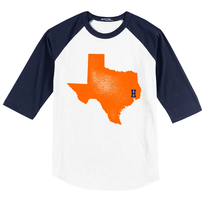 Distressed Houston Texas Baseball Fan Baseball Sleeve Shirt