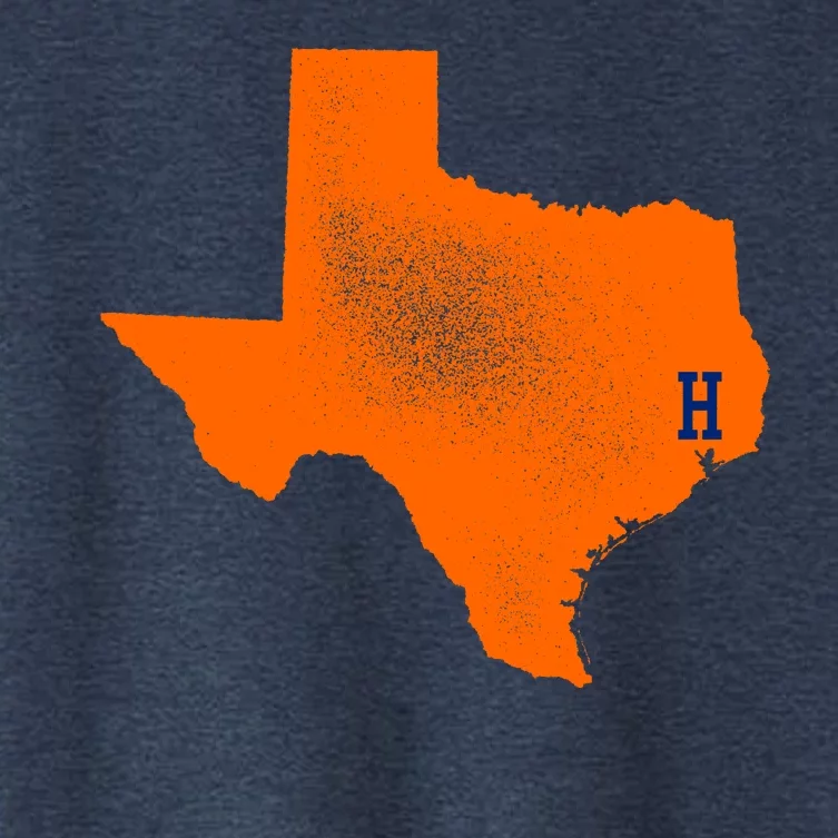 Distressed Houston Texas Baseball Fan Women's Crop Top Tee