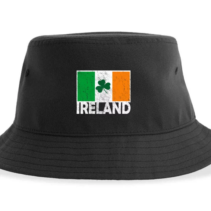 Distressed Ireland Vintage Flag Sustainable Bucket Hat