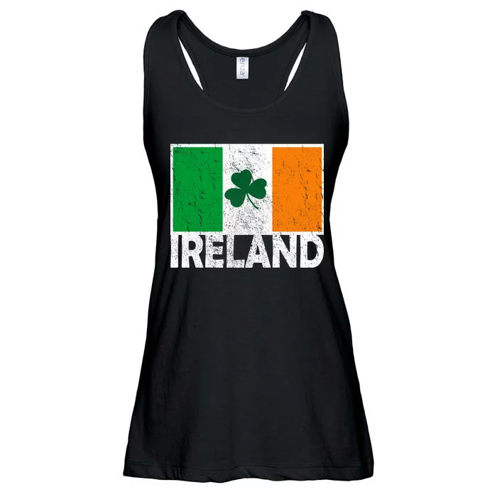 Distressed Ireland Vintage Flag Ladies Essential Flowy Tank