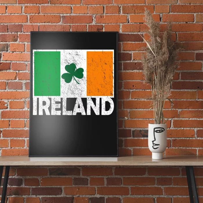 Distressed Ireland Vintage Flag Poster