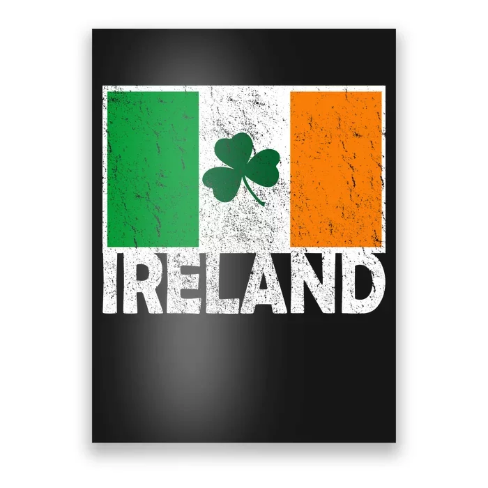 Distressed Ireland Vintage Flag Poster