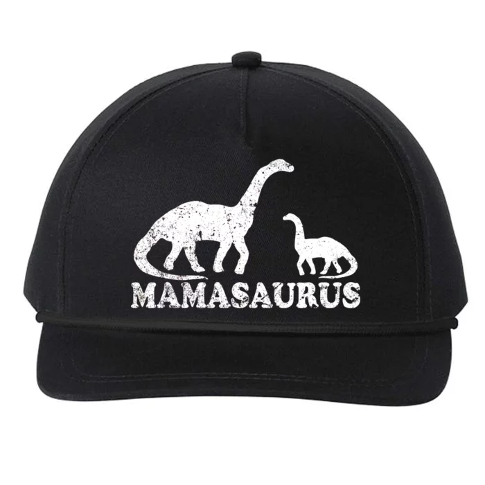 Distressed Mamasaurus Mom Mama Mother Dinosaur Snapback Five-Panel Rope Hat