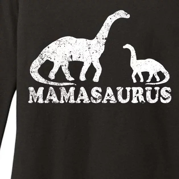 Distressed Mamasaurus Mom Mama Mother Dinosaur Womens CVC Long Sleeve Shirt