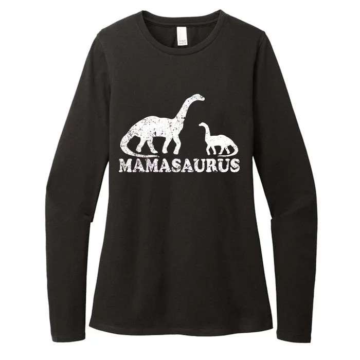 Distressed Mamasaurus Mom Mama Mother Dinosaur Womens CVC Long Sleeve Shirt