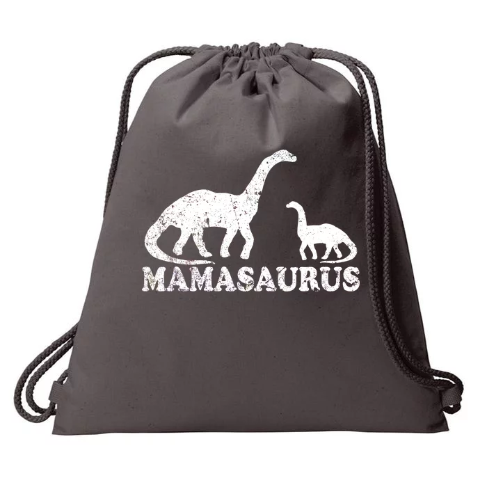 Distressed Mamasaurus Mom Mama Mother Dinosaur Drawstring Bag