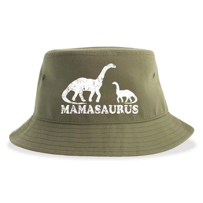 Distressed Mamasaurus Mom Mama Mother Dinosaur Sustainable Bucket Hat