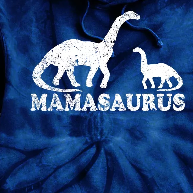 Distressed Mamasaurus Mom Mama Mother Dinosaur Tie Dye Hoodie