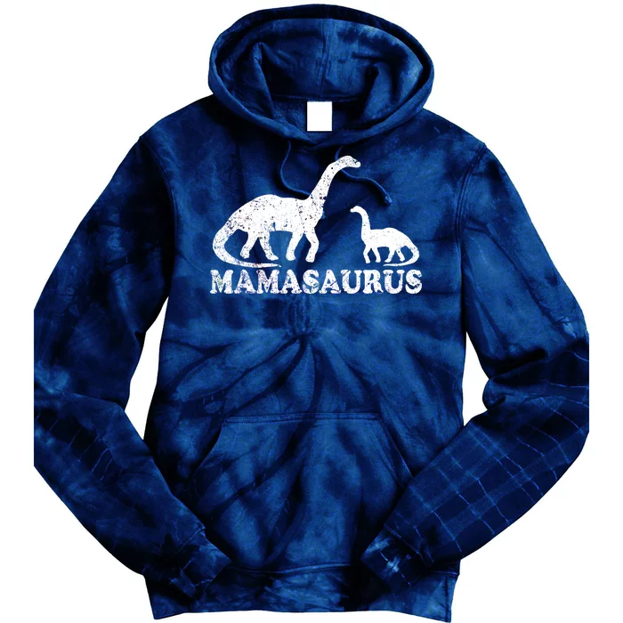 Distressed Mamasaurus Mom Mama Mother Dinosaur Tie Dye Hoodie