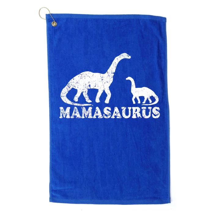 Distressed Mamasaurus Mom Mama Mother Dinosaur Platinum Collection Golf Towel