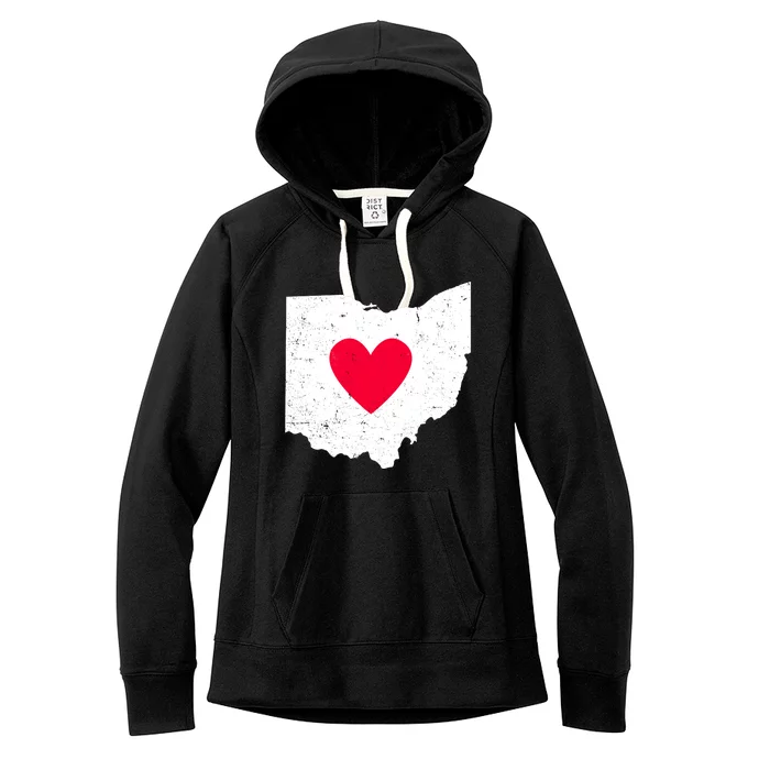 Distressed Ohio State Love Women's Fleece Hoodie