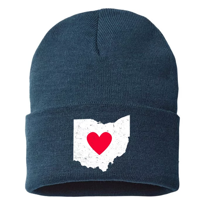 Distressed Ohio State Love Sustainable Knit Beanie