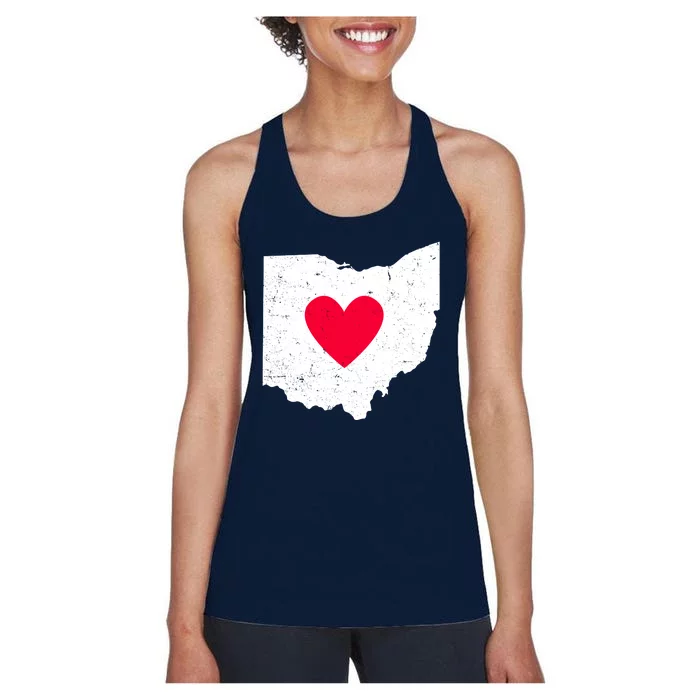 Distressed Ohio State Love Women's Racerback Tank