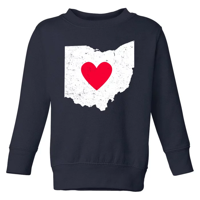 Distressed Ohio State Love Toddler Sweatshirt