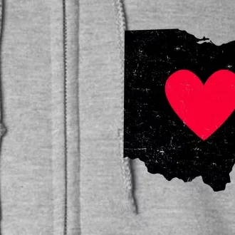 Distressed Ohio State Love Full Zip Hoodie