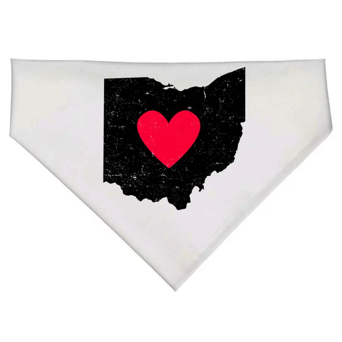 Distressed Ohio State Love USA-Made Doggie Bandana