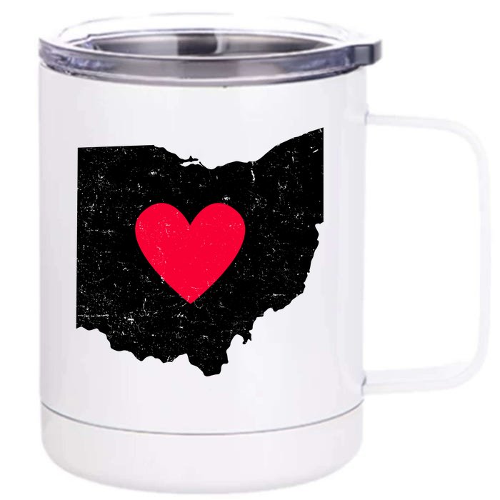 Distressed Ohio State Love Front & Back 12oz Stainless Steel Tumbler Cup